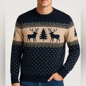Aspen Fair Isle Sweater Reindeer Knit